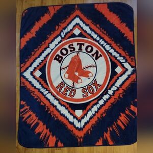 Boston Red Sox Blanket ~5x4', Tie-dye Mancave Thick Soft MLB Collectors